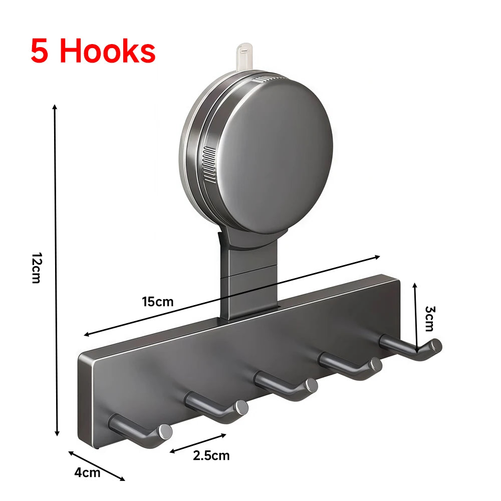 Heavy-Duty Suction Cup Hook Rack – No-Drill Bathroom Organizer