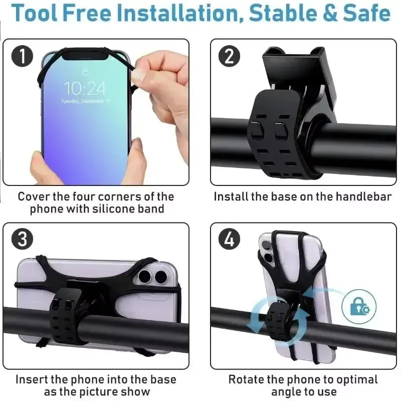360° Rotatable Bike & Motorcycle Phone Mount Holder