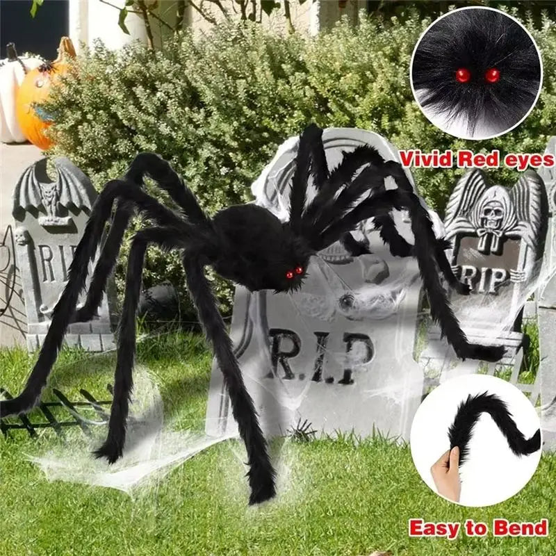 Halloween Spider Decorations Set of 3 – Hairy Bendable Props
