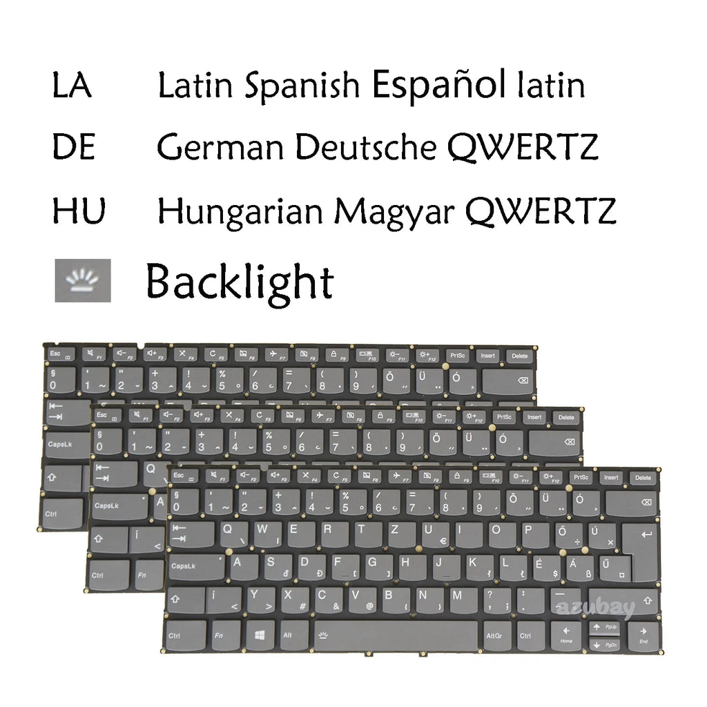 Backlit QWERTZ Keyboard for Lenovo Yoga 920 – LA/Spanish/Hungarian/German