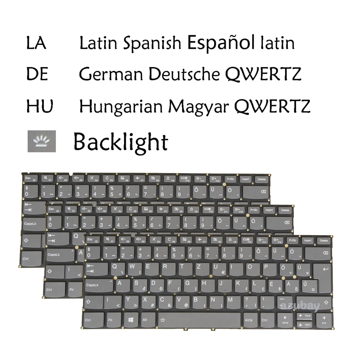 Backlit QWERTZ Keyboard for Lenovo Yoga 920 – LA/Spanish/Hungarian/German
