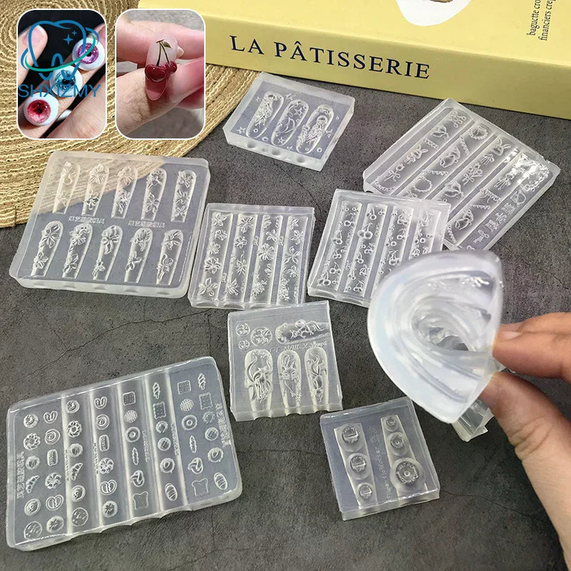 3D Silicone Nail Art Mold – UV Gel Stamping Stencil DIY