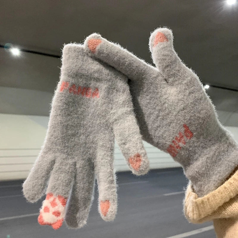 Women's Winter Touch Screen Knit Gloves – Warm Stretch Full Finger