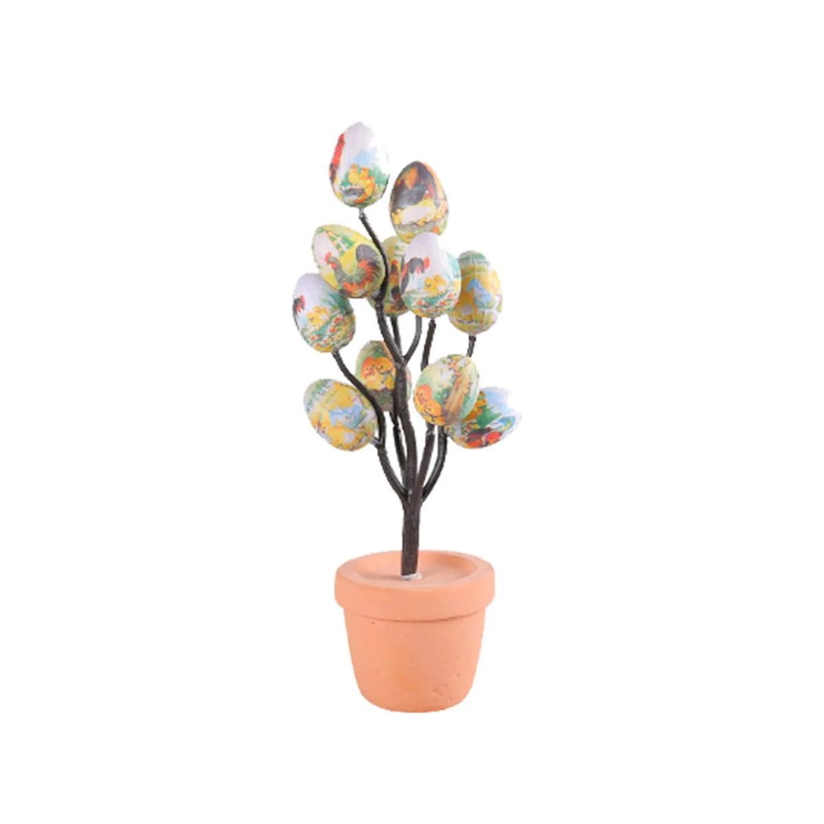 Easter Egg Tree Potted Ornament – 20 Colourful Simulated Eggs