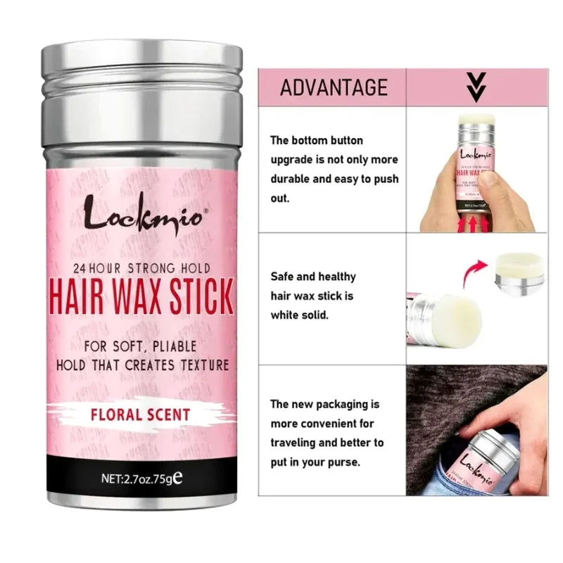 Women's Anti-Frizz Hair Styling Wax Rod & Pomade Kit