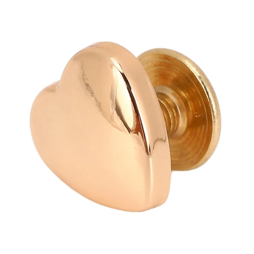 20Pcs 14mm Heart Stud Rivets Gold White Bronze – DIY Leather Craft