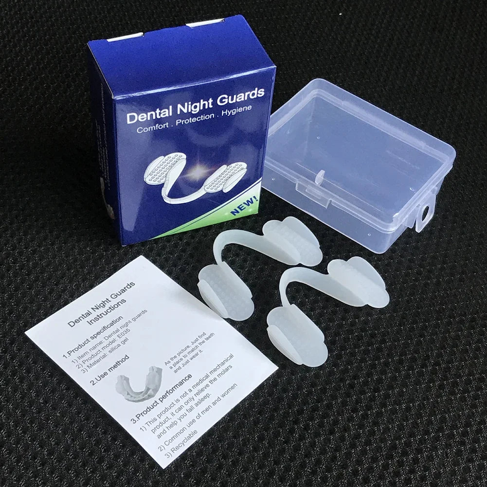2-Pack Silicone Night Guard – Soft Anti-Grinding Teeth Pads
