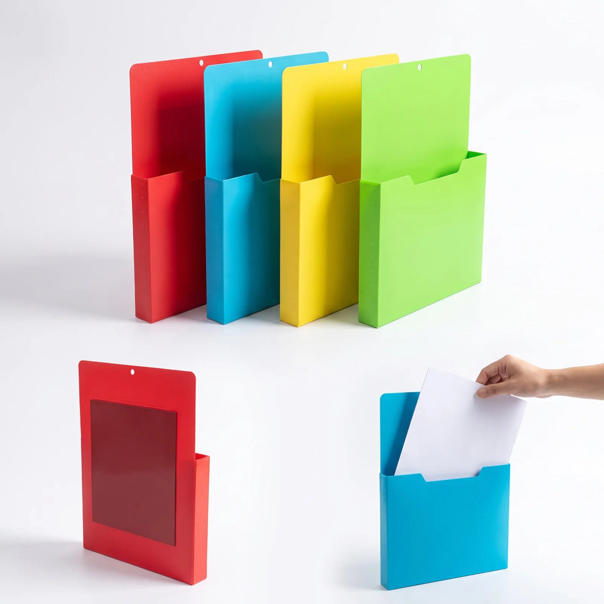 Colorful Magnetic Wall File Organizer – Hanging Folder Holder
