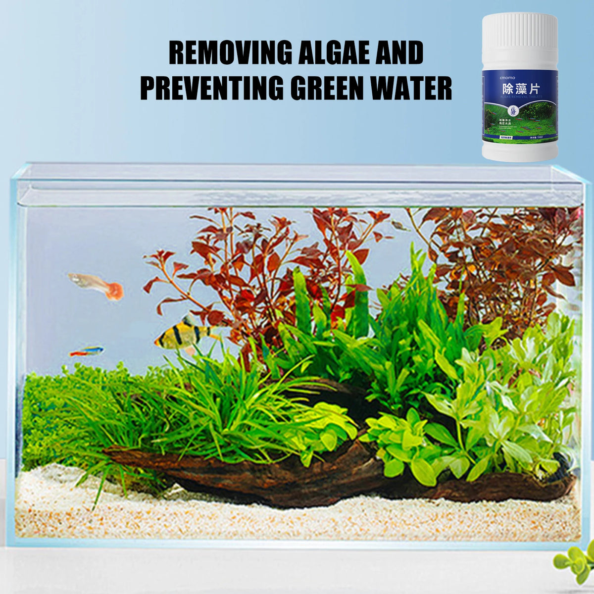 Algae Removal Tablets for Fish Tank – 150 Aquarium Cleaner Tabs