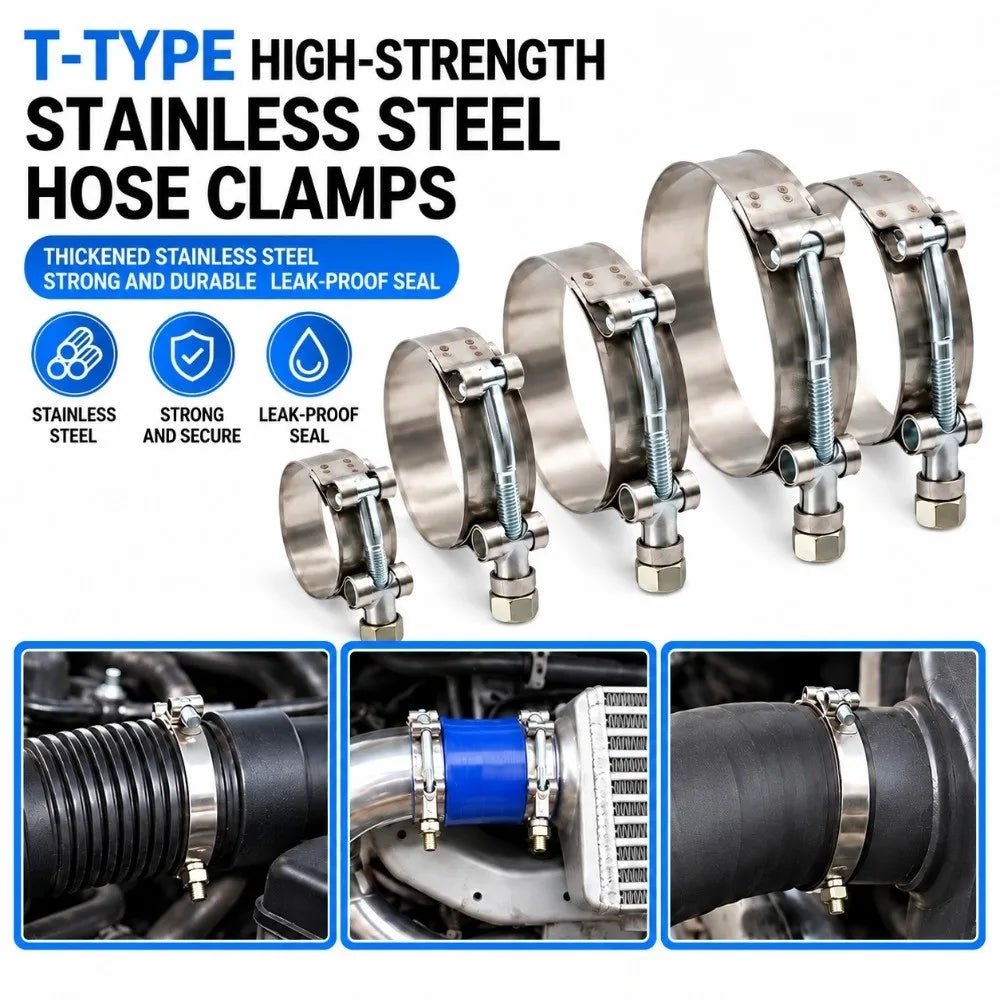 Stainless Steel T-Bolt Hose Clamp 51mm–150mm | Intake & Turbo
