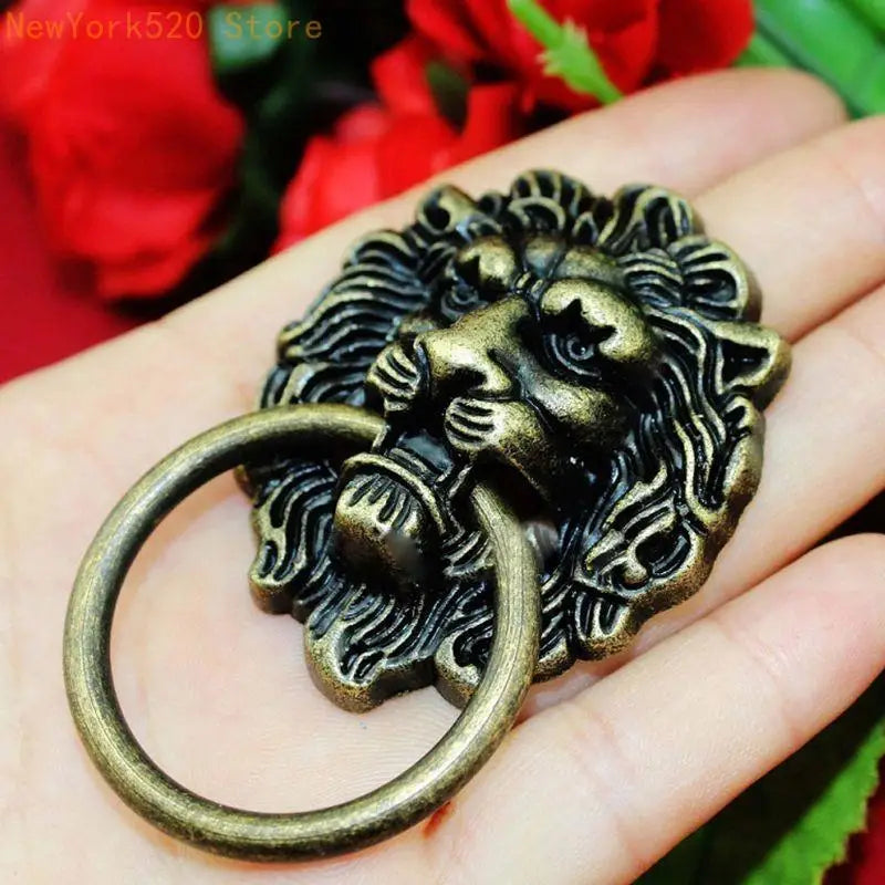 Vintage Lion Head Drawer Pull – Antique Cabinet Handle