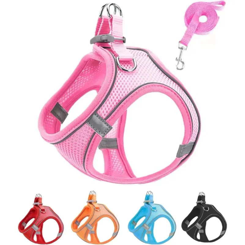 Adjustable Soft Mesh Dog Harness Vest – Small & Medium Pets