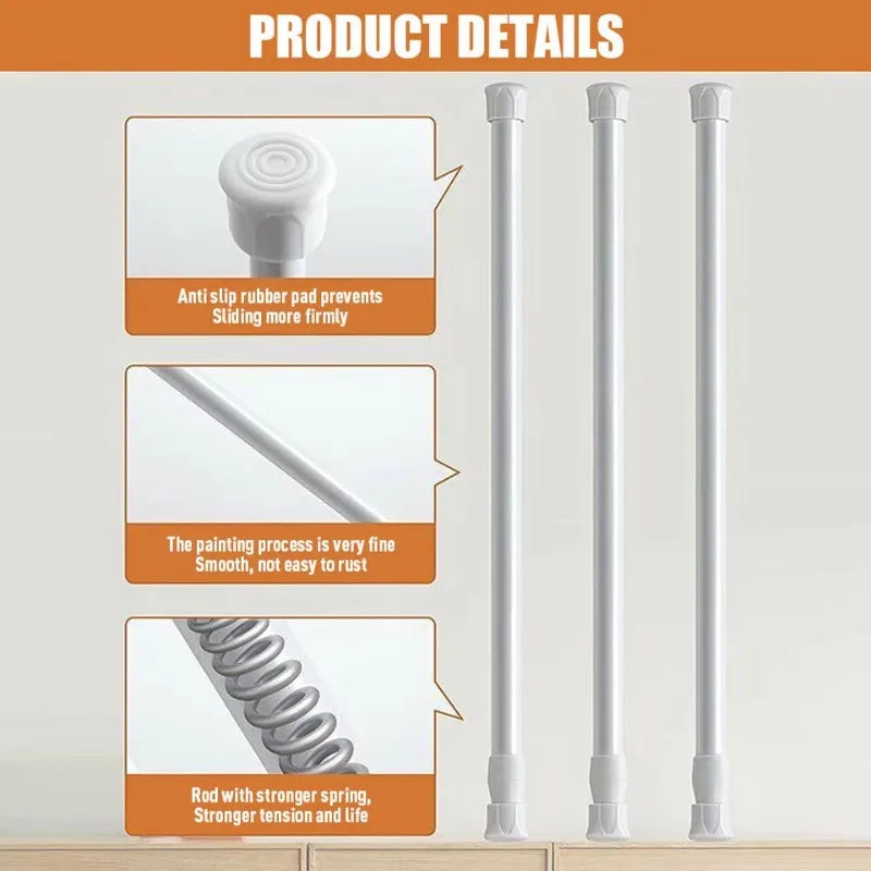 Adjustable Punch-Free Telescopic Curtain Rod | Shower & Closet