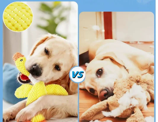 Squeaky Plush Goose Chew Toy for Dogs & Cats – Durable Fleece