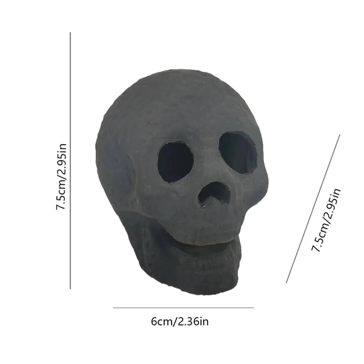 Realistic Ceramic Skull Fire Pit Log – Halloween Fireplace Decor