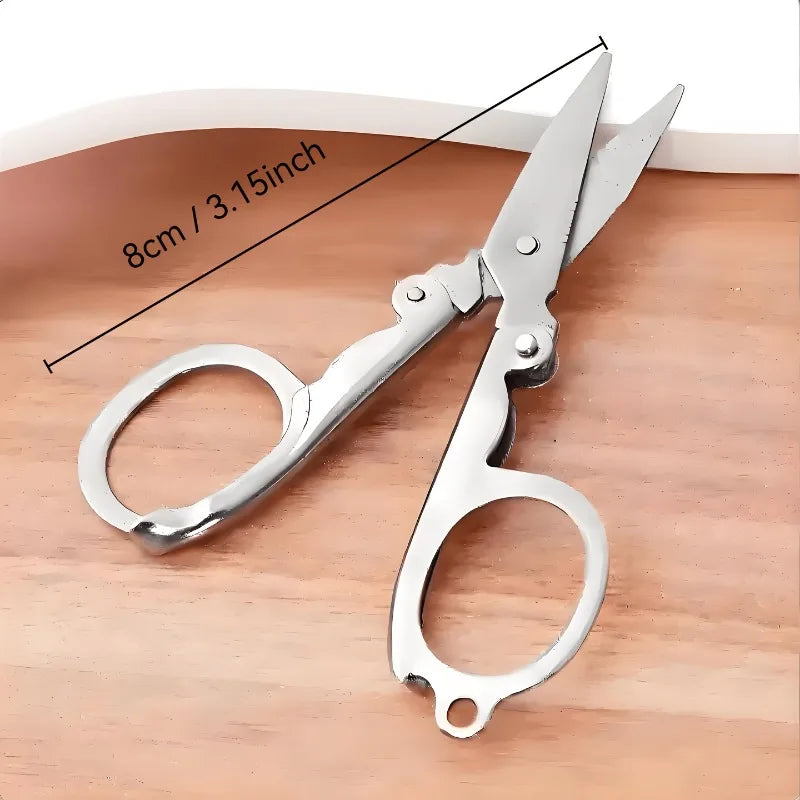 3-Pack Folding Stainless Steel Pocket Scissors with Key Ring