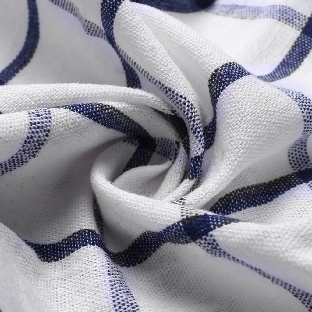 6-Pack Blue White Plaid Cotton Kitchen Tea Towels 40×60cm