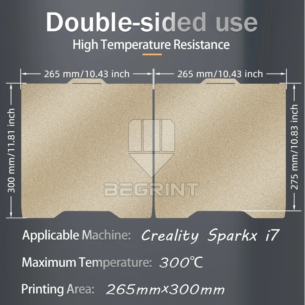 BEGRINT PEI Spring Steel Build Plate 265x300mm – Creality