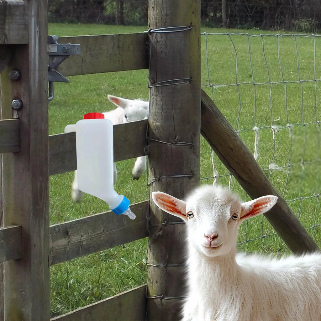 800ml Hanging Lamb Feeding Bottle with Scale & Soft Nipple – 2 Pack