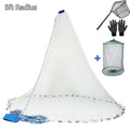 Saltwater Fishing Cast Net 3–10ft Radius with Sinkers & Gloves