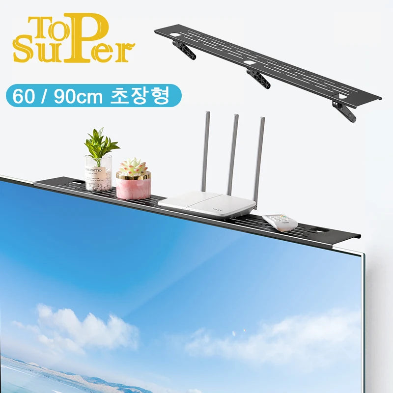 TV Monitor Screen Top Storage Shelf 60/90CM Rack Organizer