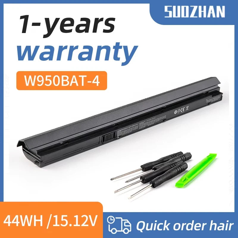 SUOZHAN W950BAT-4 Clevo Laptop Battery 15.12V 44Wh 4-Cell
