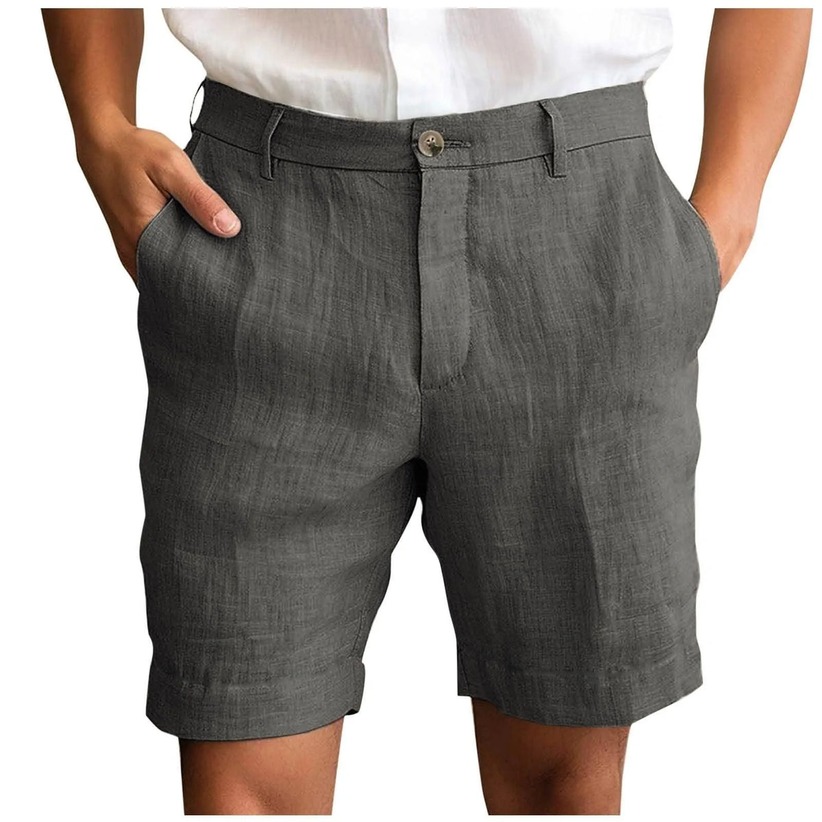 Men's Cotton Linen Casual Shorts – Lightweight Beach Pants