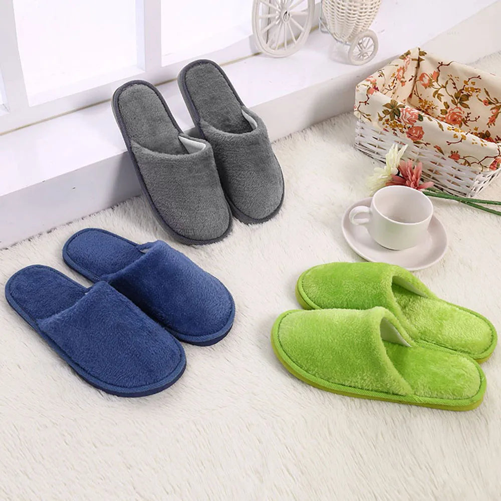 Men's Warm Plush Indoor Slippers – Non-Slip Cozy Home Shoes