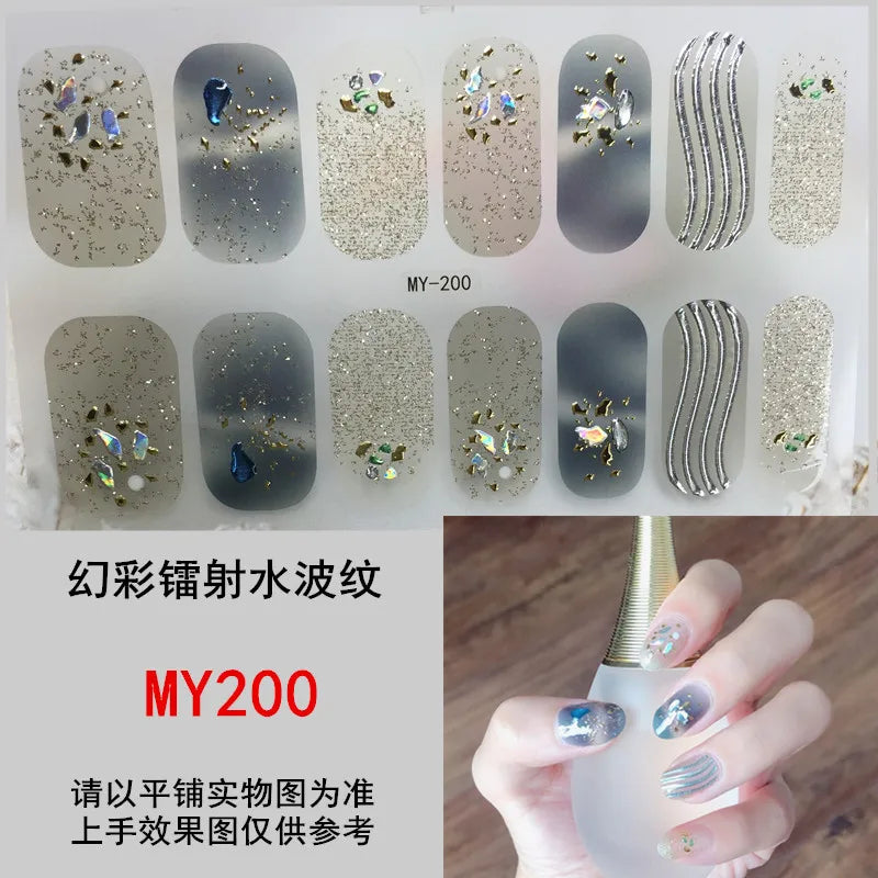 Summer Nail Art Stickers – 14-Tip Full Cover Gel Film Decals