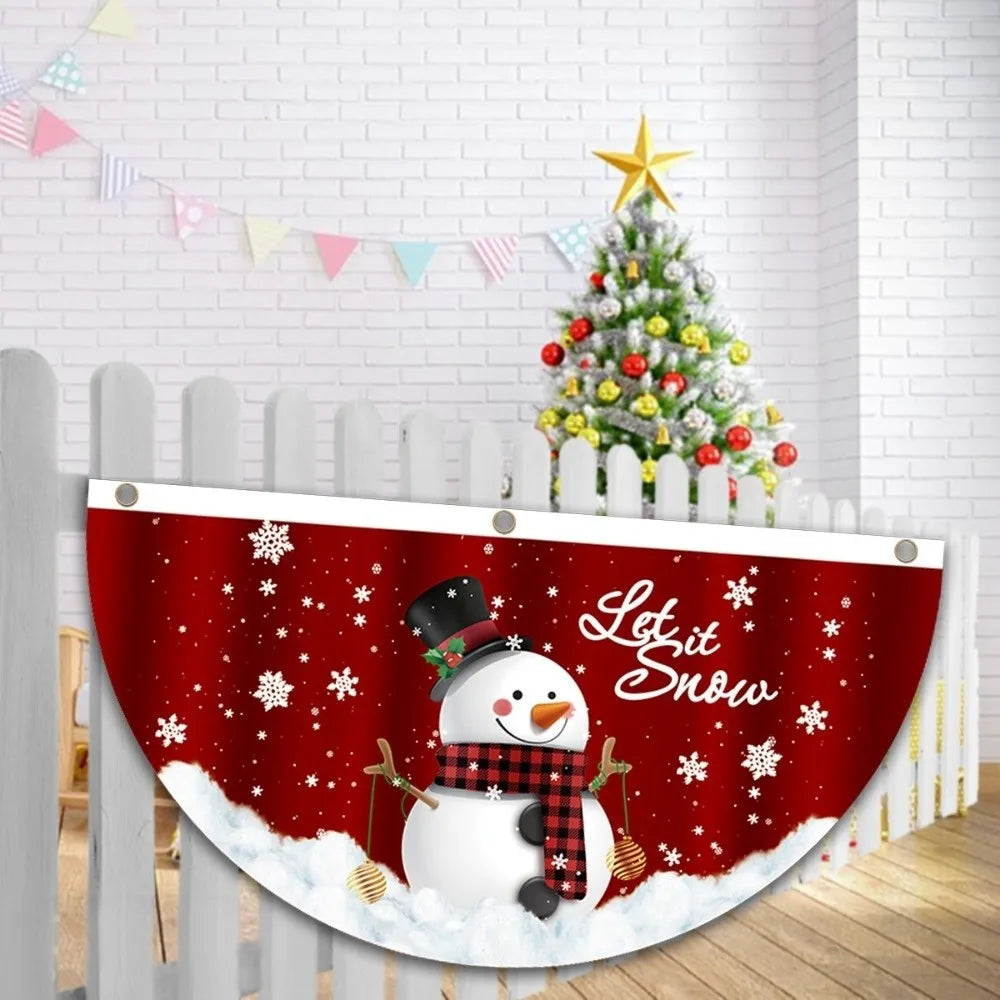 Christmas Snowman Fan Flag – Outdoor Holiday Door Decor