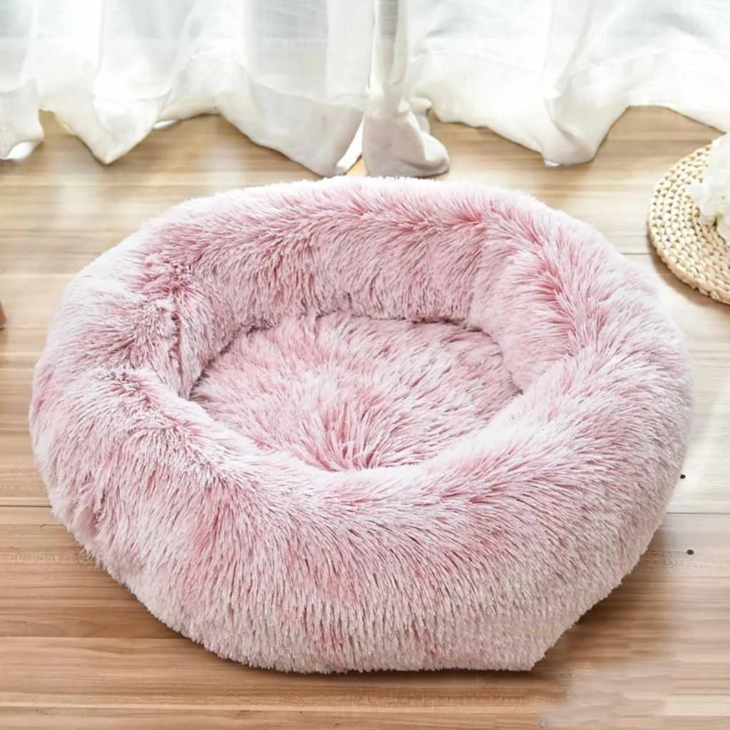Fluffy Round Pet Bed – Soft Plush Mat for Cats & Dogs