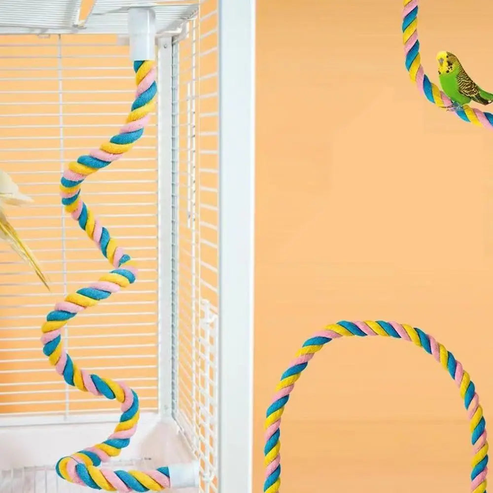 Cotton Climbing Rope Bird Toy – Parrot Swing & Cage Perch