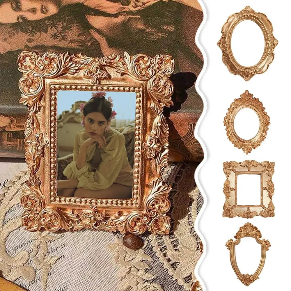 Vintage Golden Victorian Mini Photo Frames – Resin Decor