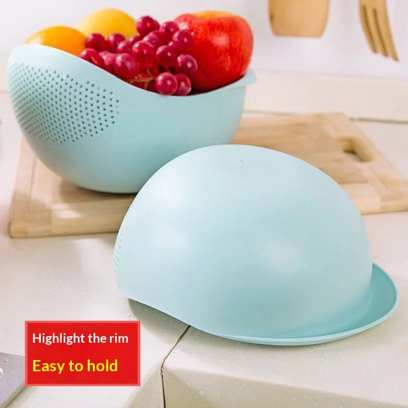 Rice Washer Colander Bowl – Plastic Drain Basket Strainer