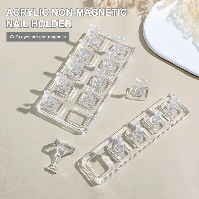 Acrylic Non-Magnetic Nail Display Stand & Tip Holder Set