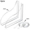 4Pcs Clear Acrylic Shower Splash Guard – Self-Adhesive Water Barrier