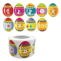 500pcs Happy Easter Egg Stickers Roll – Party Seals & Labels