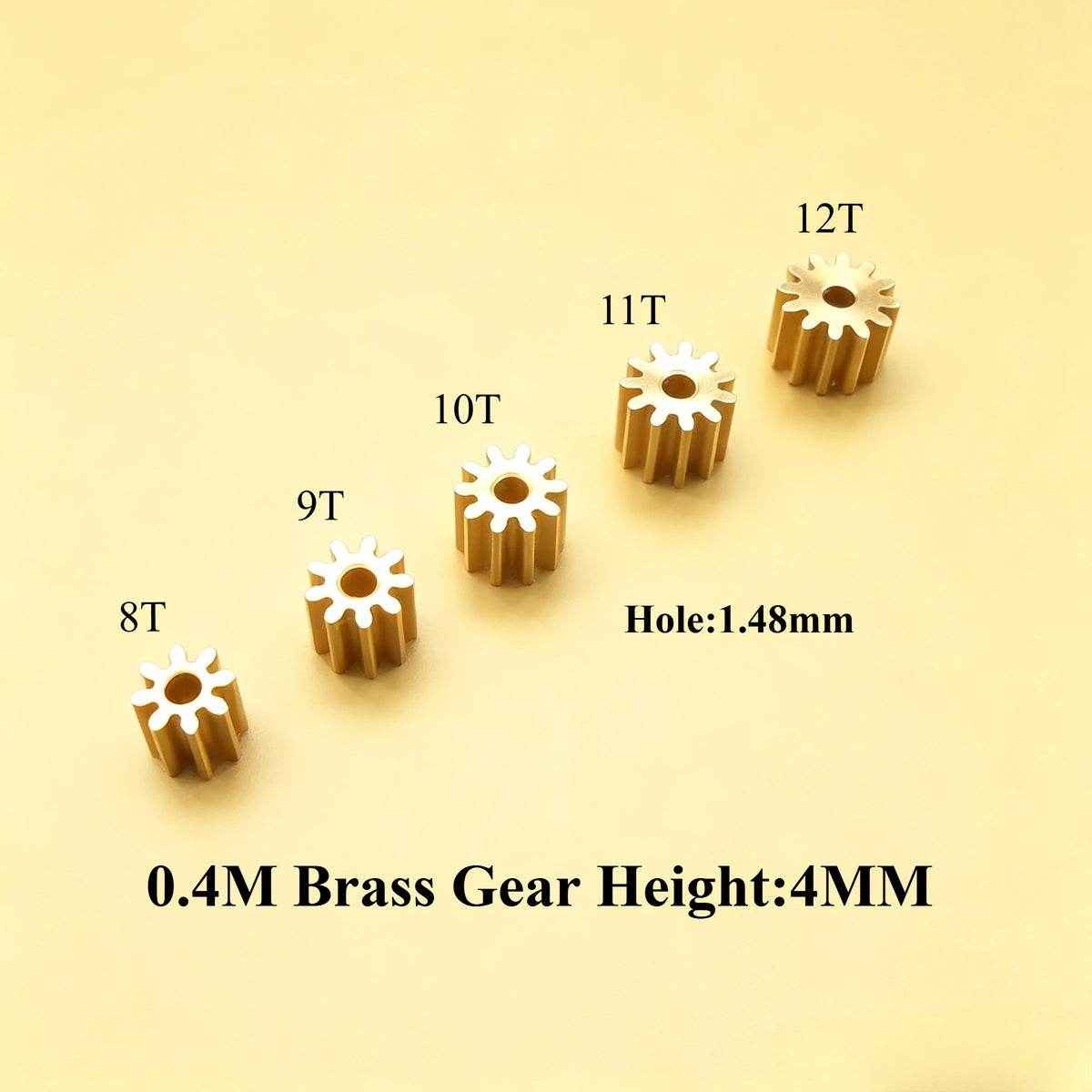 10Pcs 0.4M Brass Spur Pinion Gears 8–18 Teeth | DIY Mechanical