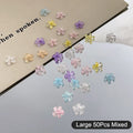 50Pcs 3D Flower Nail Art Charms Macaron Resin DIY Manicure
