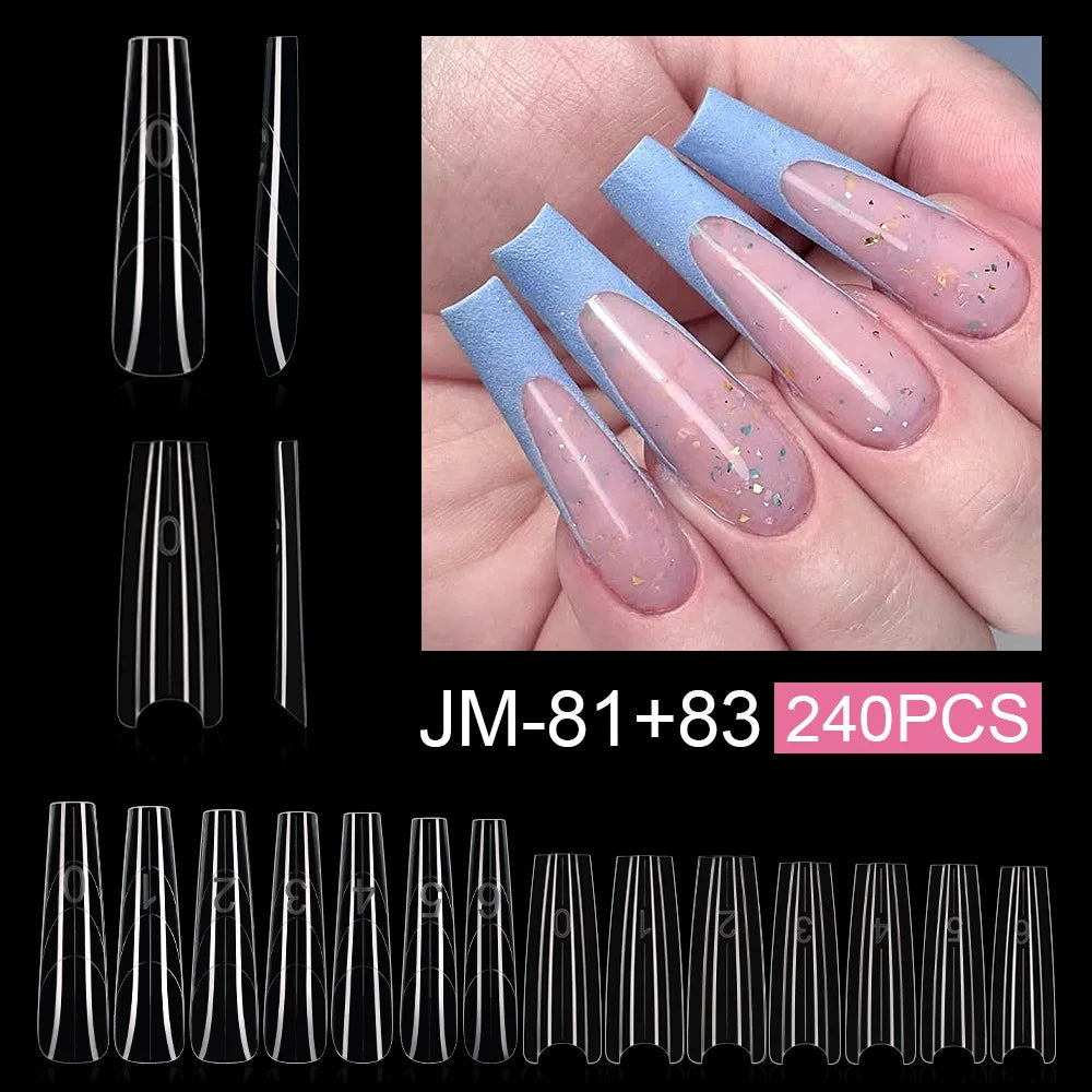 240Pcs Dual Form Nail Extension Molds – Clear UV Gel Tips