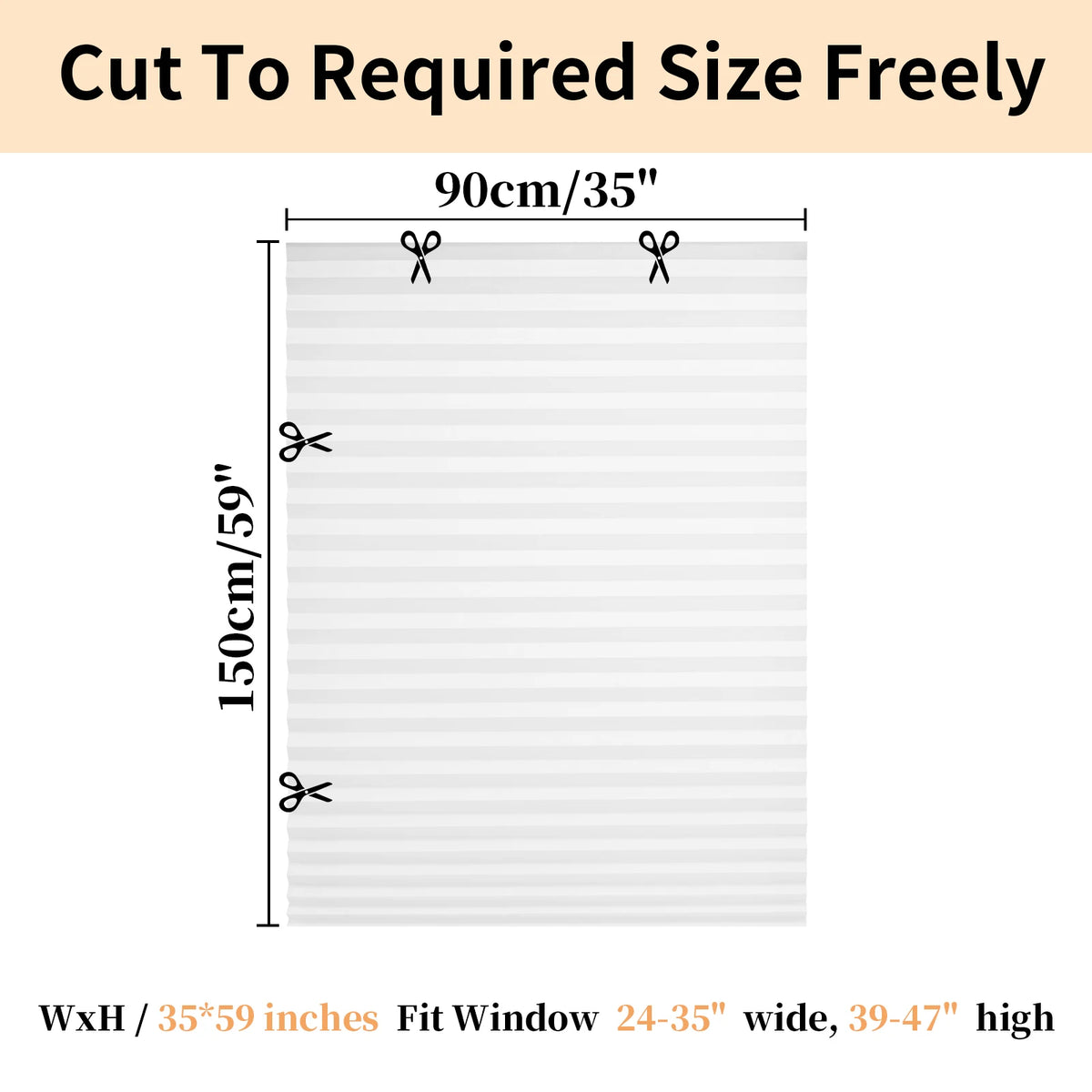 Temporary Paper Window Blinds – No Drill, Cut to Size, Cordless