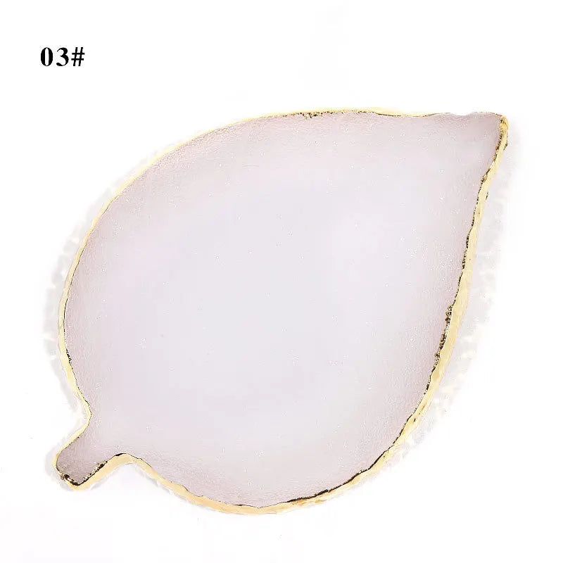 Resin Nail Art Mixing Palette Gold Edge Agate Style Multi Shape