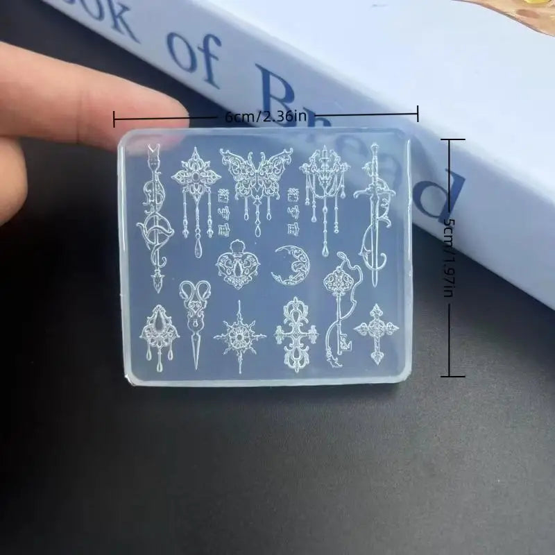 3D Retro Silicone Nail Art Mold – Flowers & Bow Tie Design