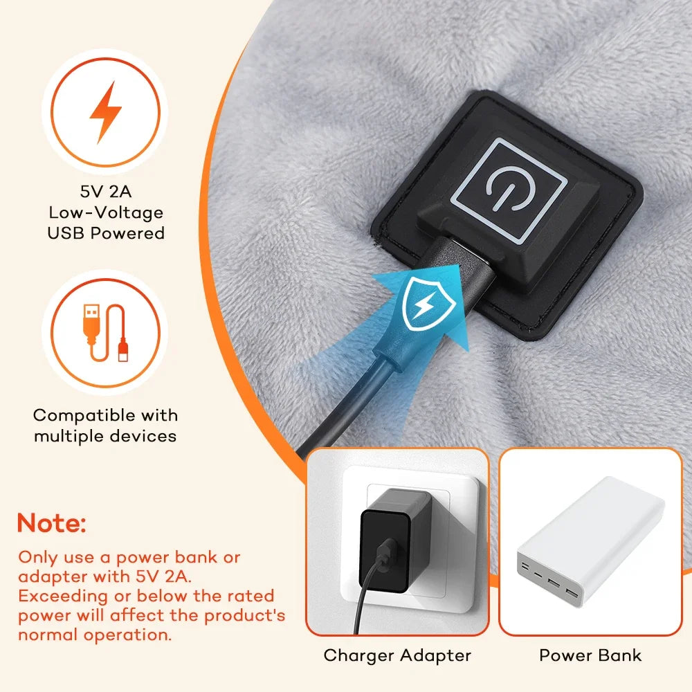 Hailicare USB Heated Shawl – 3-Setting Neck & Shoulder Wrap