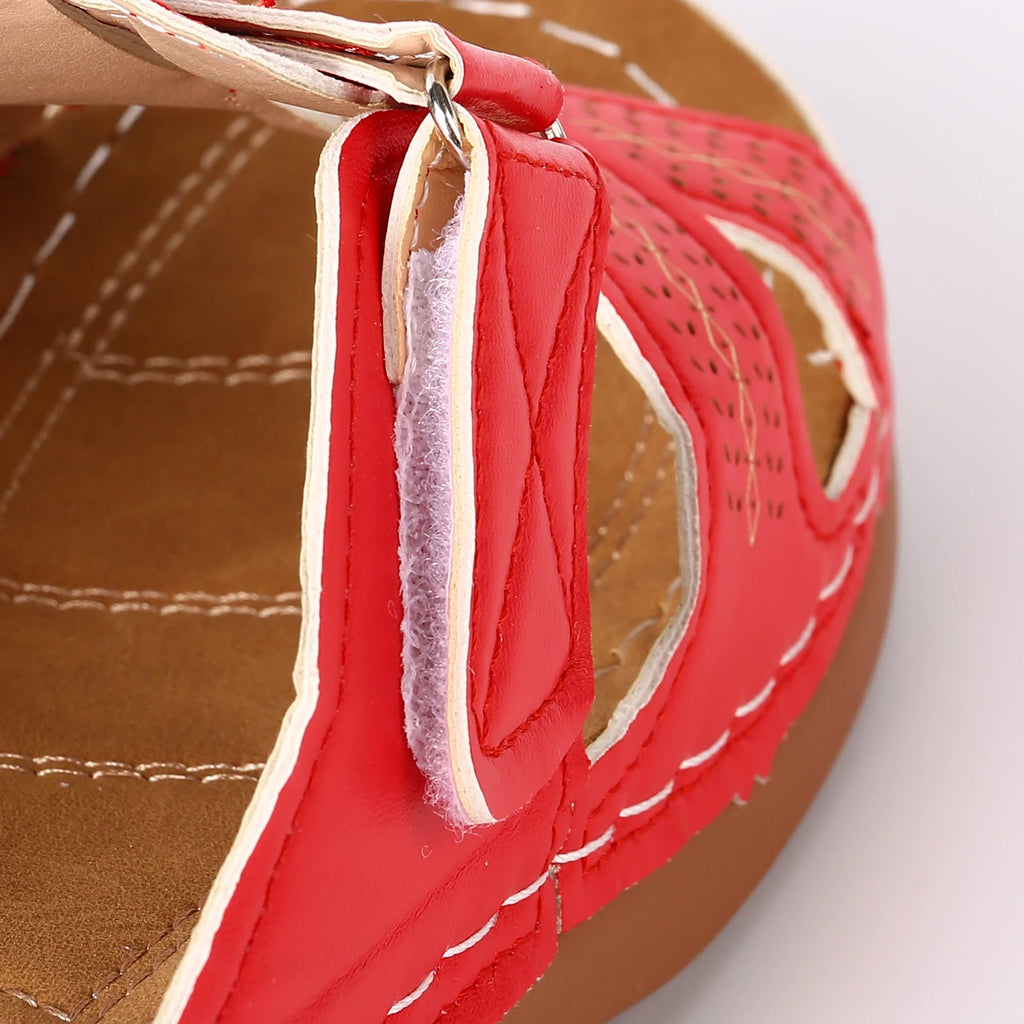 Women's Open Toe Wedge Sandals – Anti-Slip Breathable Flats