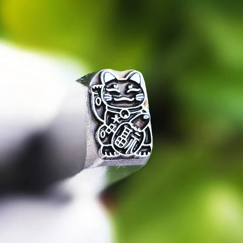 Stainless Steel Lucky Cat Hand Stamping Mold for Leather Goods