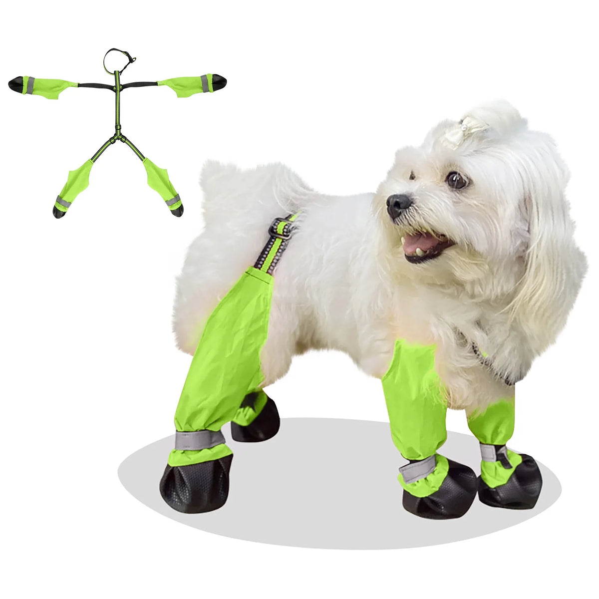 Waterproof Dog Boots with Suspenders | Anti-Slip Pet Shoes