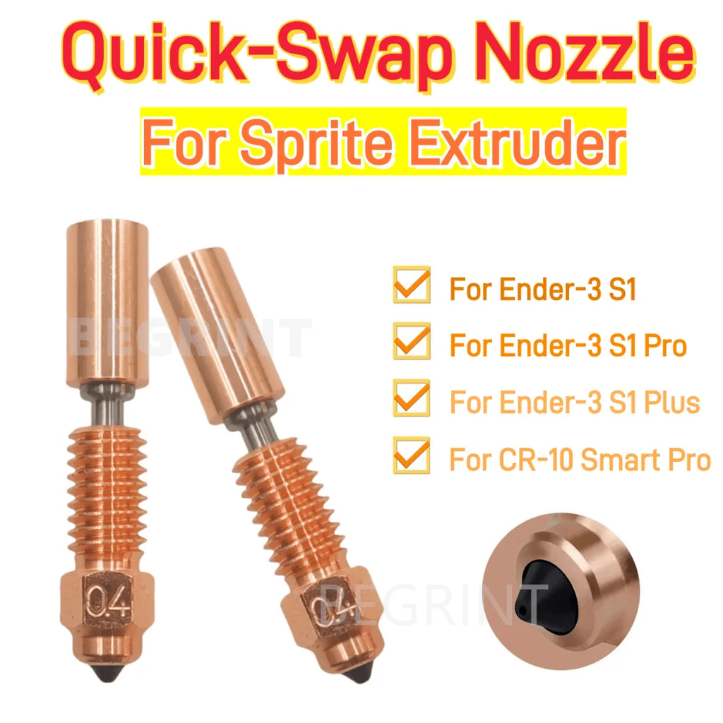 Creality Sprite Extruder Pro Quick-Swap Nozzle Kit – Copper & Titanium
