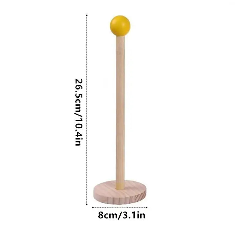 Wood Freestanding Paper Towel Holder – No Drill, Anti-Slip