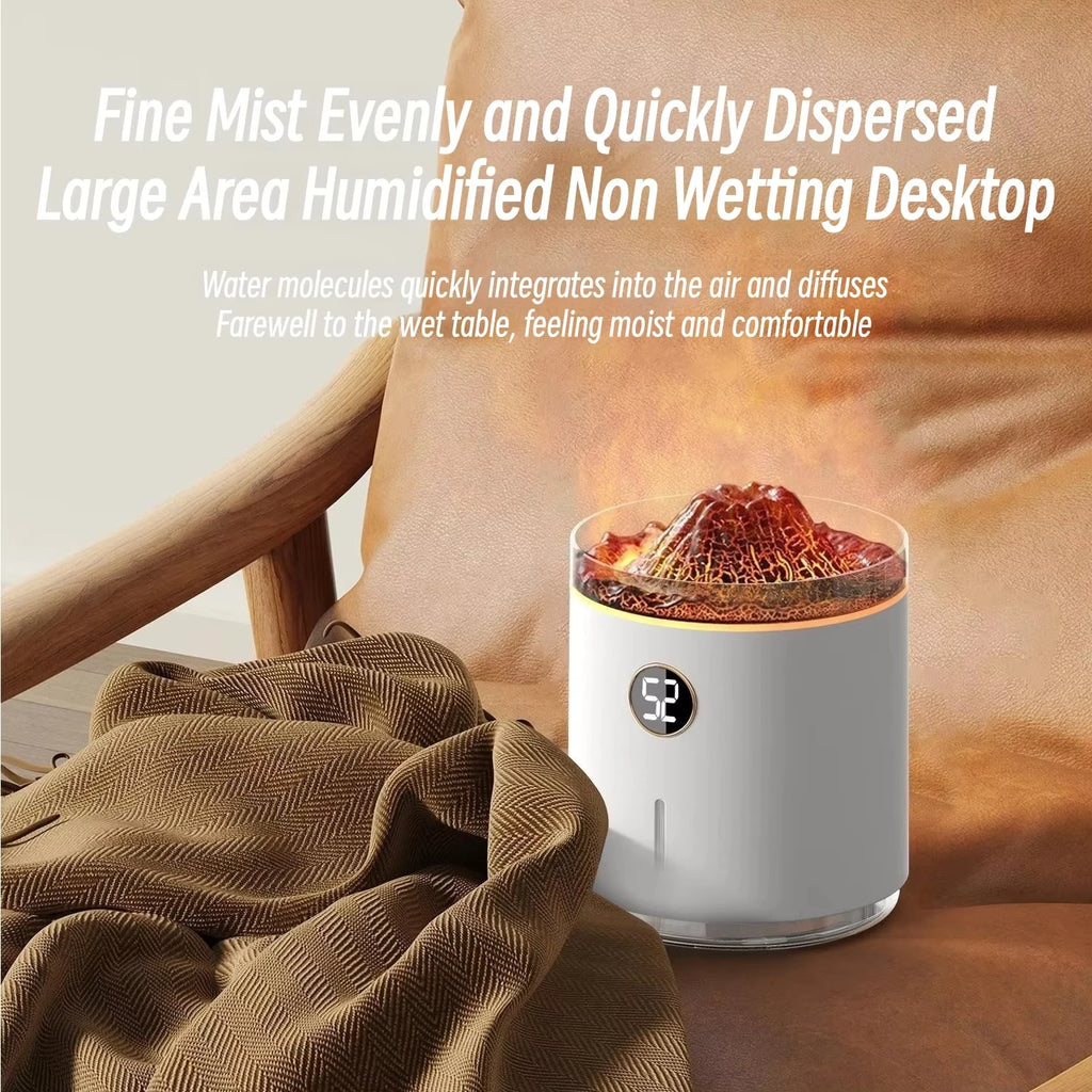 350ml Volcano Flame USB Humidifier & Aroma Diffuser